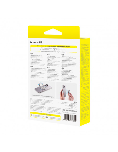 
Magnetinis žiedo laikiklis išmaniajam telefonui su stovo funkcija - titanas
