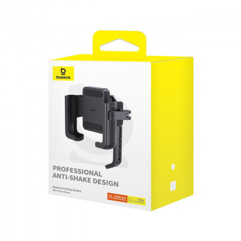 
Motociklo telefono laikiklis su smūgius sugeriančiu laikikliu veidrodėliui - juodas
