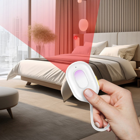 
Paslėptos kameros detektorius su signalizacija, mini žibintuvėlis, USB-A - USB-C laidas - baltas
