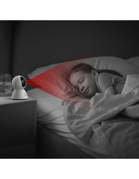 
„Security P1“ vidinė kamera su „MicroSD“ kortele, „Wi-Fi 3K“ stebėjimu – balta
