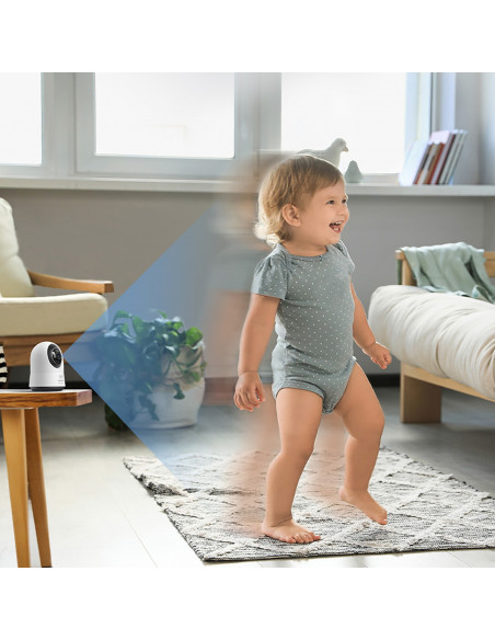 
„Security P1 Pro“ vidaus kamera su „MicroSD“ kortele, „Wi-Fi 3K“ dirbtinio intelekto stebėjimu – balta
