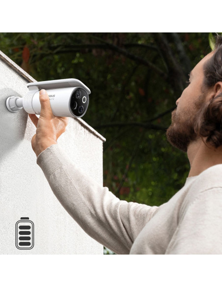 
Saulės energija varomas lauko stebėjimo rinkinys su 2 3K kameromis, 8 x 16 GB – baltas
