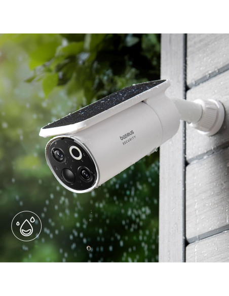 
Saulės energija varomas lauko stebėjimo rinkinys su 2 3K kameromis, 8 x 16 GB – baltas
