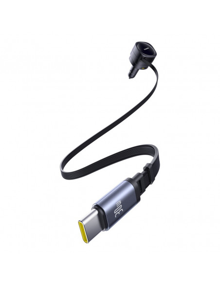 
USB-C automobilinis įkroviklis su USB-C iPhone Lightning laidu, 90 W – juodas
