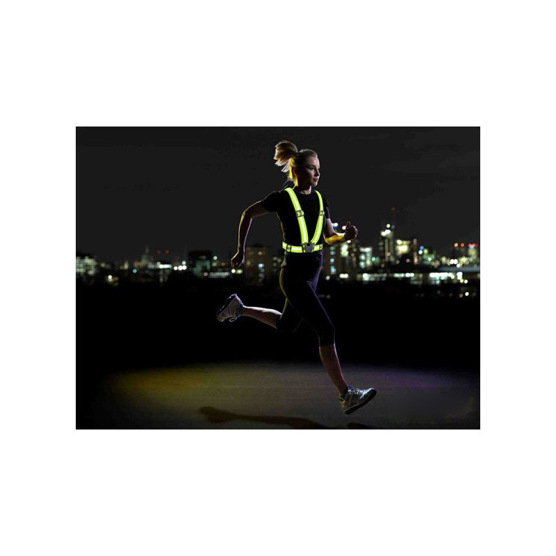 Šviesą atspindintys diržai, skirti važiuoti dviračiu, šviesą atspindinti liemenė geltona