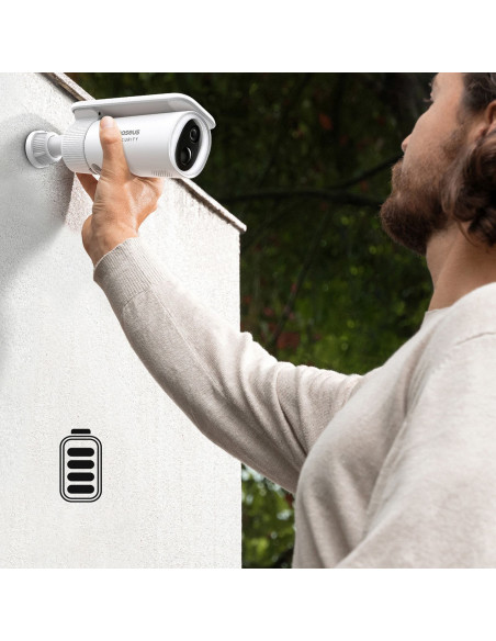 
„Security S1“ saulės energija varoma lauko kamera stebėjimui 2K 8x 8 GB 400 lm – balta
