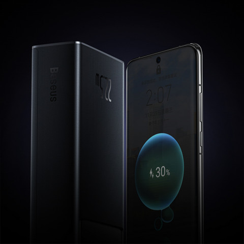 
Nešiojamoji baterija 30000mAh 22.5W su USB-A - USB-C 3A 30cm laidu - juoda
