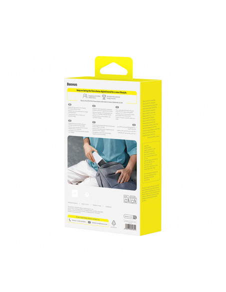 
Nešiojamoji baterija 30000mAh 22.5W su USB-A - USB-C 3A laidu 30cm - balta
