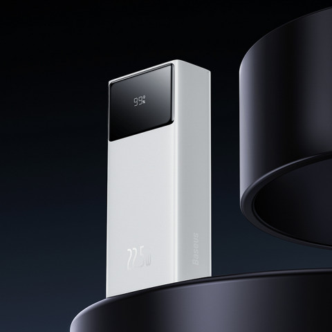 
Nešiojamoji baterija 30000mAh 22.5W su USB-A - USB-C 3A laidu 30cm - balta
