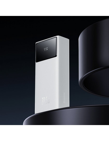 
Nešiojamoji baterija 30000mAh 22.5W su USB-A - USB-C 3A laidu 30cm - balta
