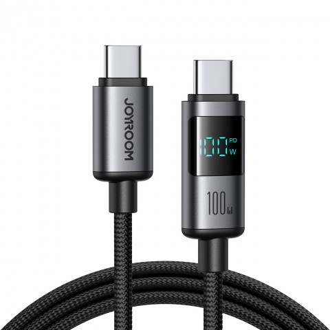 
USB-C 100W 1,2 m ekrano kabelis – juodas

