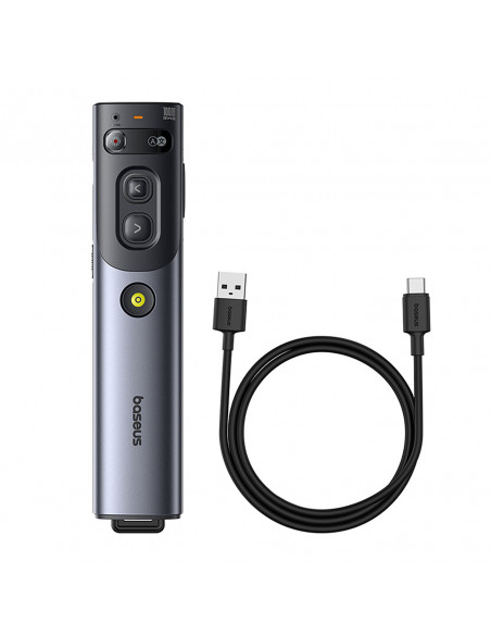 
Oranžinis taškas su dirbtiniu intelektu lazerinis žymeklis su automatiniu vertimu – pilkas
