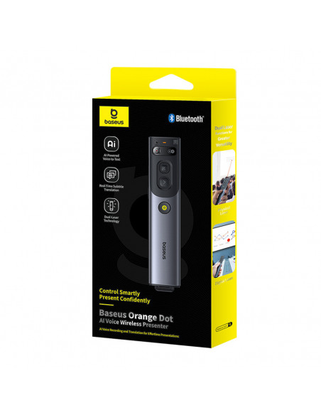 
Oranžinis taškas su dirbtiniu intelektu lazerinis žymeklis su automatiniu vertimu – pilkas
