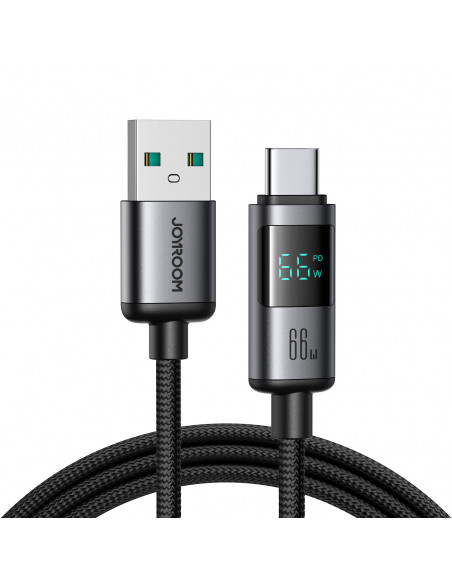 
Laidas su ekranu USB-A - USB-C 66W 1.2m - juodas
