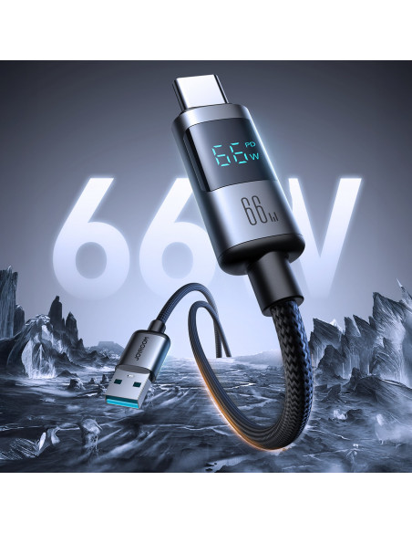 
Laidas su ekranu USB-A - USB-C 66W 1.2m - juodas
