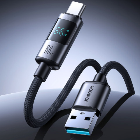 
Laidas su ekranu USB-A - USB-C 66W 1.2m - juodas
