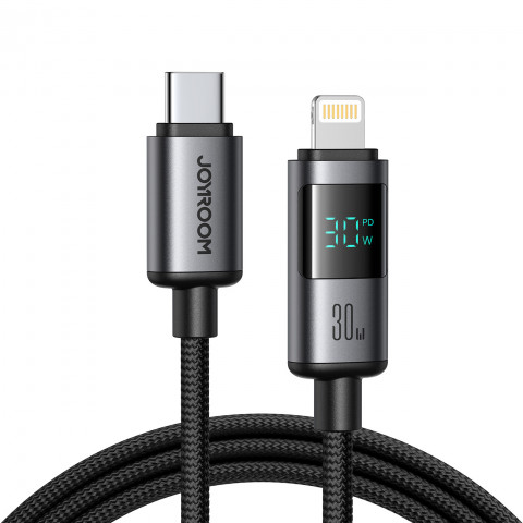 
USB-C ekrano kabelis – „iPhone Lightning“ 30 W, 1,2 m – juodas
