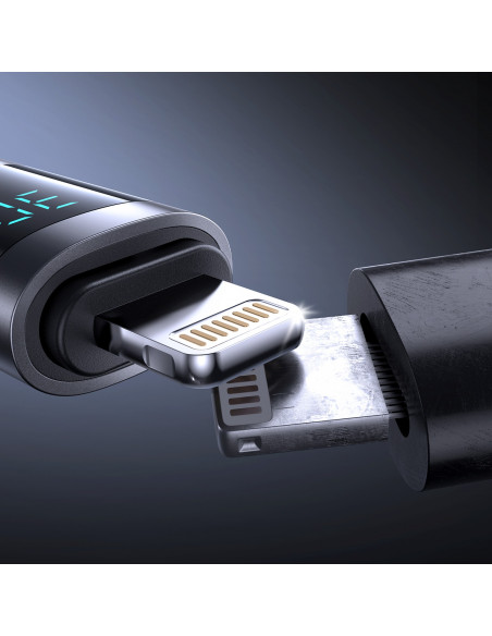 
USB-C ekrano kabelis – „iPhone Lightning“ 30 W, 1,2 m – juodas
