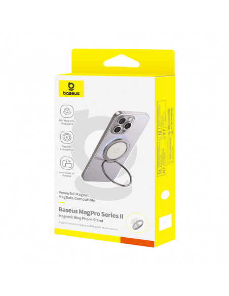 
Magnetinis žiedo laikiklis išmaniajam telefonui su stovo funkcija - titanas
