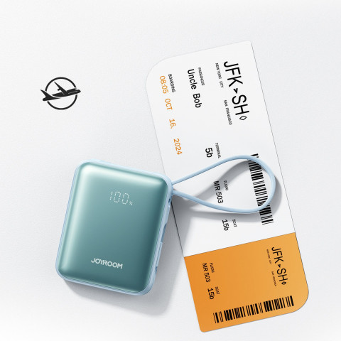 
10000mAh 22,5W nešiojama baterija su integruotais laidais – mėlyna
