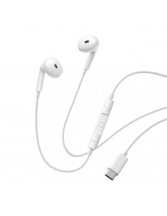 
USB-C laidinės į ausis įdedamos ausinės – baltos
