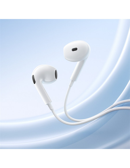 
USB-C laidinės į ausis įdedamos ausinės – baltos
