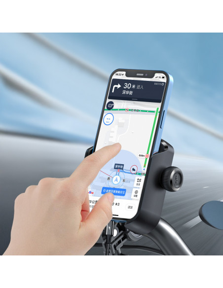 
Telefono laikiklis dviračiui, motociklui, motoroleriui 4,7–7 colių – juodas
