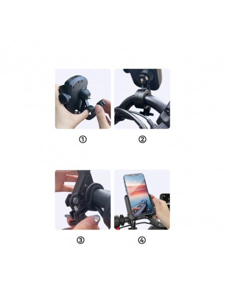 
Telefono laikiklis dviračiui, motociklui, motoroleriui 4,7–7 colių – juodas
