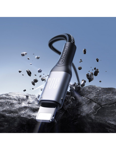 
USB-C – iPhone Lightning 30W 2m laidas – juodas
