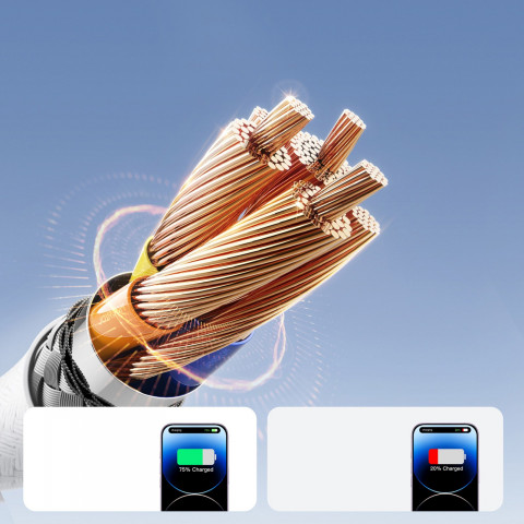
USB-C – iPhone Lightning 30W 2m laidas – baltas

