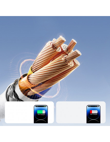 
USB-C – iPhone Lightning 30W 2m laidas – baltas
