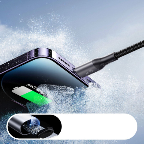 
USB-A - iPhone Lightning 3A kabelis 2 m - juodas
