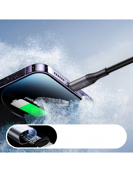 
USB-A - iPhone Lightning 3A kabelis 2 m - juodas
