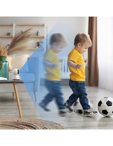 
„Security P1 Lite“ vidaus kamera su „MicroSD“ kortele, „Wi-Fi 2K“ stebėjimu – balta
