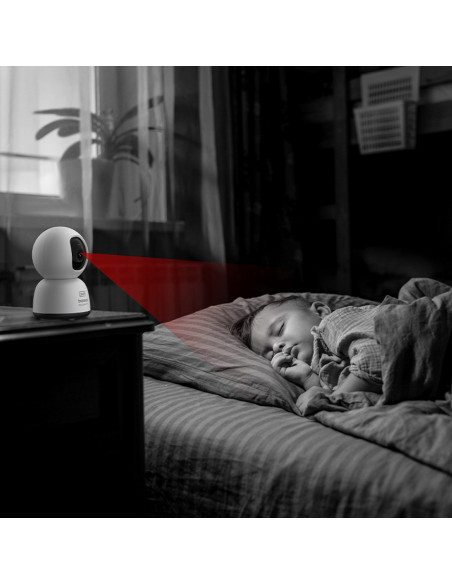 
„Security P1 Lite“ vidaus kamera su „MicroSD“ kortele, „Wi-Fi 2K“ stebėjimu – balta
