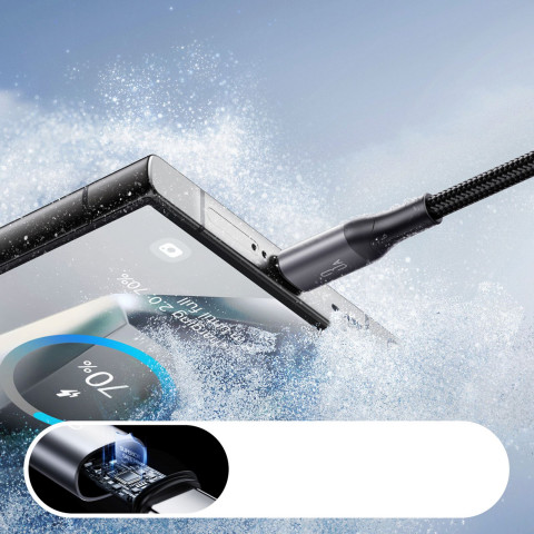 
USB-A - USB-C 3A 2 m laidas - juodas
