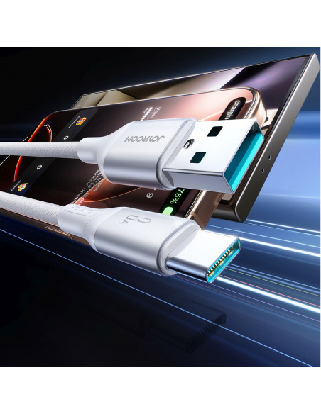 
USB-A - USB-C 3A 2 m kabelis - baltas
