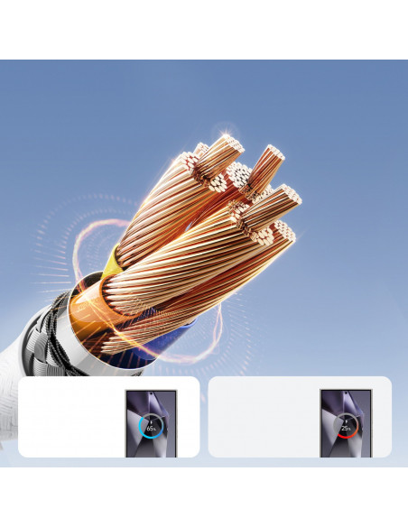 
USB-A - USB-C 3A 2 m kabelis - baltas
