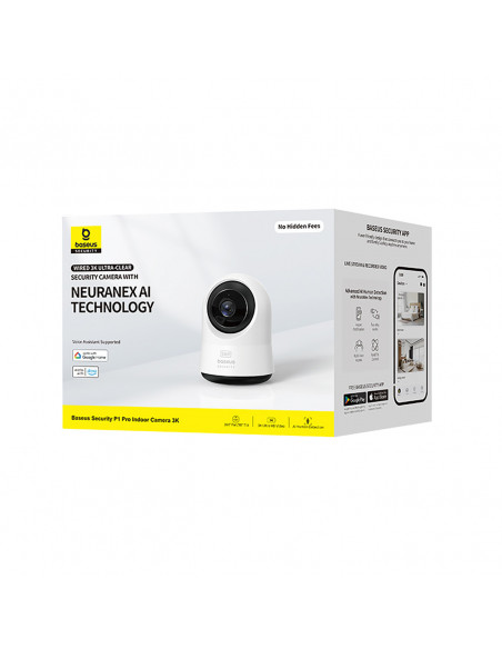 
„Security P1 Pro“ vidaus kamera su „MicroSD“ kortele, „Wi-Fi 3K“ dirbtinio intelekto stebėjimu – balta
