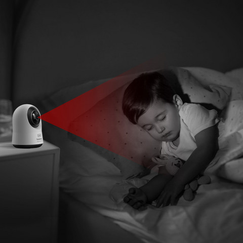 
„Security P1 Pro“ vidaus kamera su „MicroSD“ kortele, „Wi-Fi 3K“ dirbtinio intelekto stebėjimu – balta
