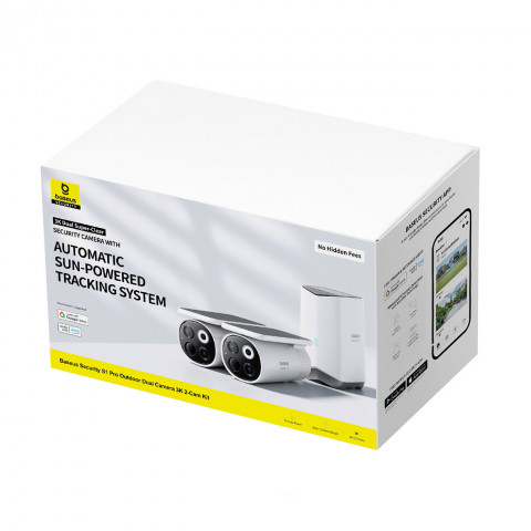 
Saulės energija varomas lauko stebėjimo rinkinys su 2 3K kameromis, 8 x 16 GB - baltas
