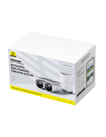 
Saulės energija varomas lauko stebėjimo rinkinys su 2 3K kameromis, 8 x 16 GB - baltas
