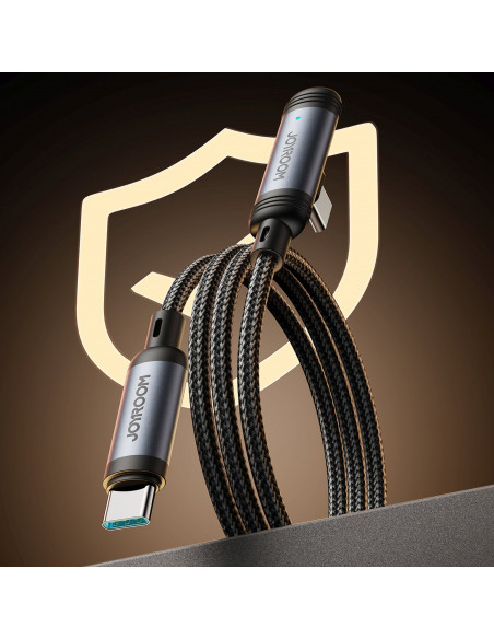 
USB-C 60W 1,2 m kampinis kabelis – juodas
