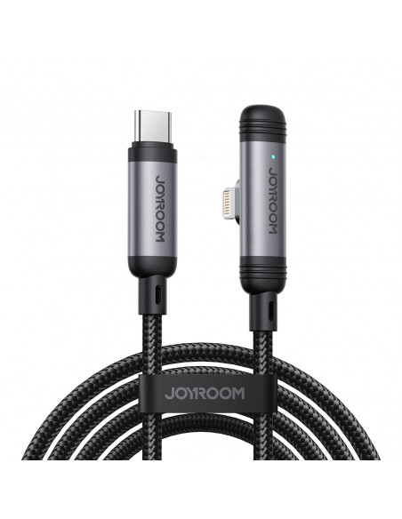 
Kampinis USB-C laidas – iPhone Lightning 30W 1.2m – juodas
