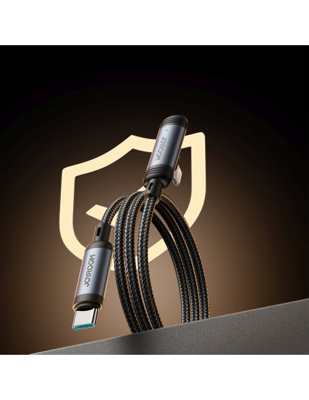 
Kampinis USB-C laidas – iPhone Lightning 30W 1.2m – juodas
