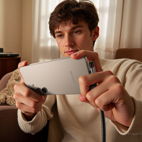 
USB-A USB-C 3A 1,2 m kampinis kabelis – juodas
