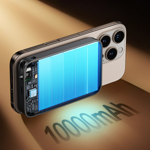 
3 viename indukcinis išorinis akumuliatorius 10000mAh 22.5W su integruotu „MagSafe“ laidu – juodas
