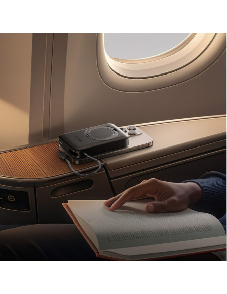 
3 viename indukcinis išorinis akumuliatorius 10000mAh 22.5W su integruotu „MagSafe“ laidu – juodas
