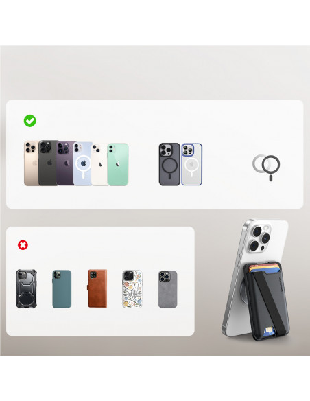 
Magnetinė piniginė 3 kortelėms, suderinama su „MagSafe“ - juoda
