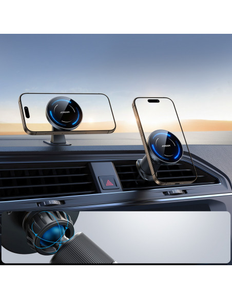 
„MagSafe“ belaidis telefono įkroviklis automobilyje, montuojamas ant prietaisų skydelio – juodas
